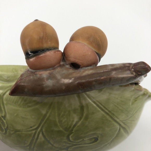 Takahashi San Francisco Porcelain Hand Painted Bowl Oak Leaves Acorns Green 6" - Picture 9 of 12